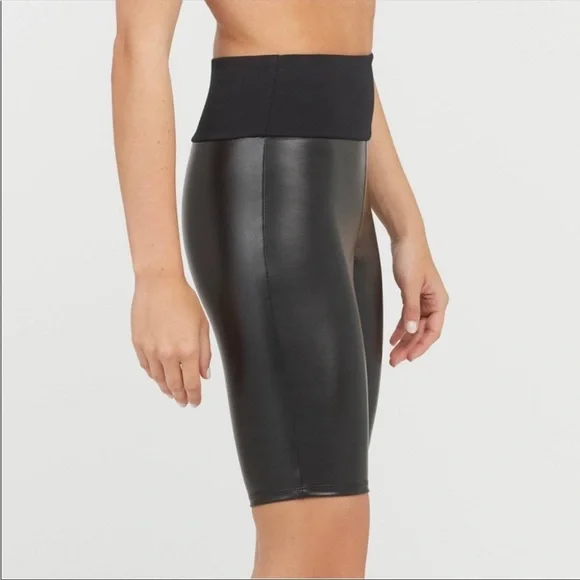 Assets By Spanx Shorts Nwt Assets By Spanx Faux Leather Bike